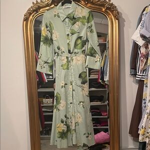 Zara Floral Green Maxi Dress